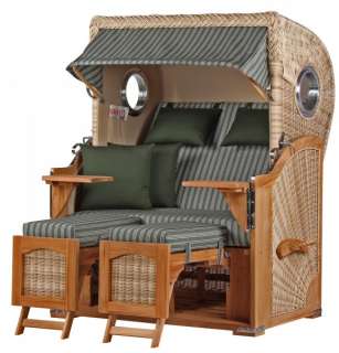 Strandkorb Rantum Teak PE shell Dessin 504