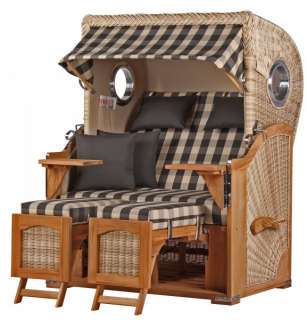 Strandkorb Rantum Teak PE shell Dessin 505
