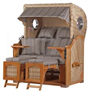 Strandkorb Rantum Teak PE shell Dessin 512