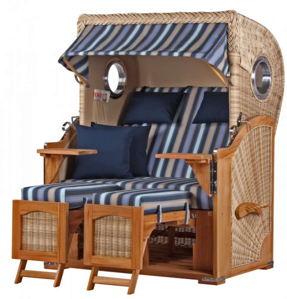 Strandkorb Rantum Teak PE shell Dessin 521