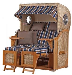 Strandkorb Rantum Teak PE shell Dessin 526