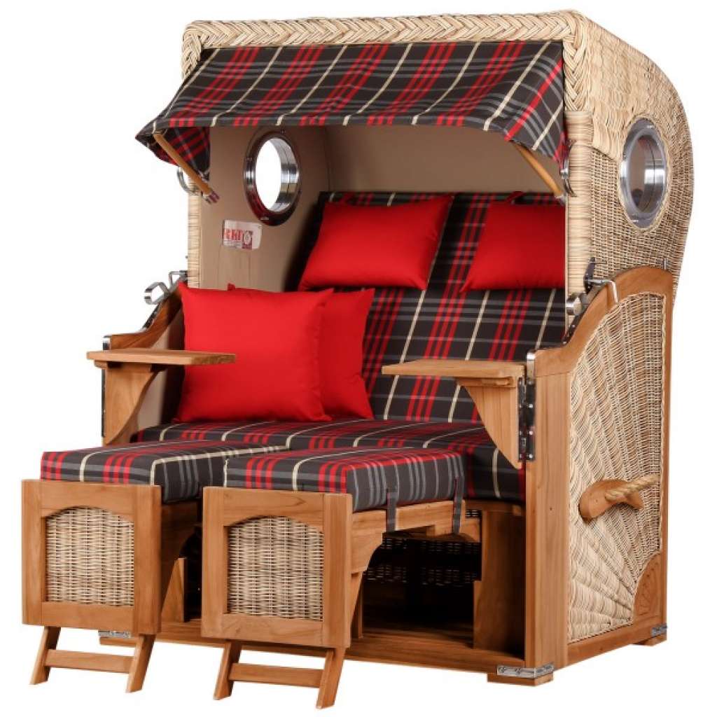 Strandkorb Rantum Teak PE shell Dessin 529