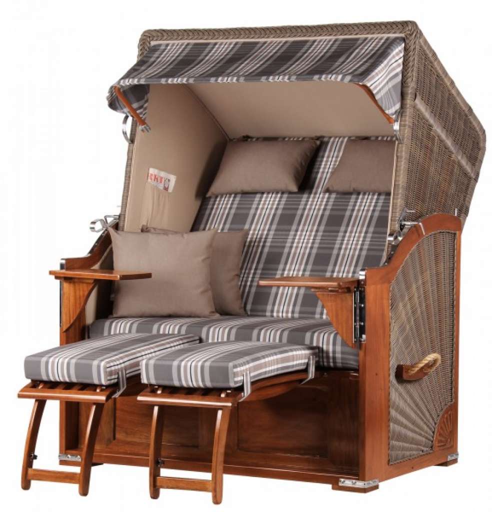 Strandkorb Keitum Mahagoni PE grey Dessin 522