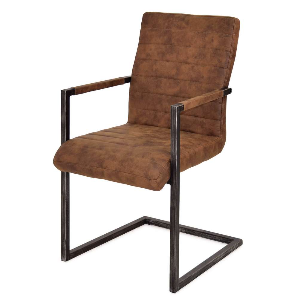 Esszimmerstuhl DARU II mit Metallbeinen 2er Set in Braun / Schwarz