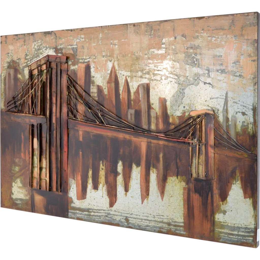 3D Metallbild  Brooklyn Bridge Wandbild 120 x 80 cm