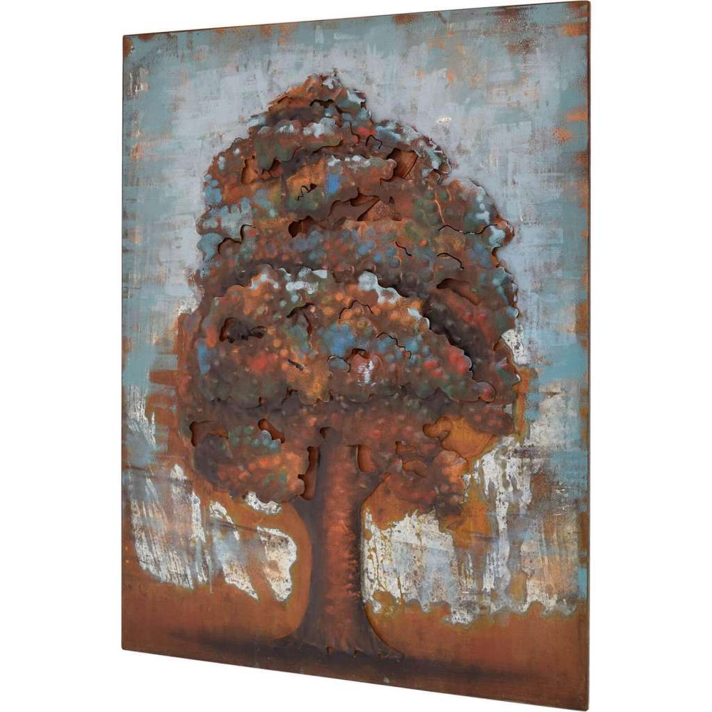 3D Metallbild  Baum Wandbild 60 x 80 cm