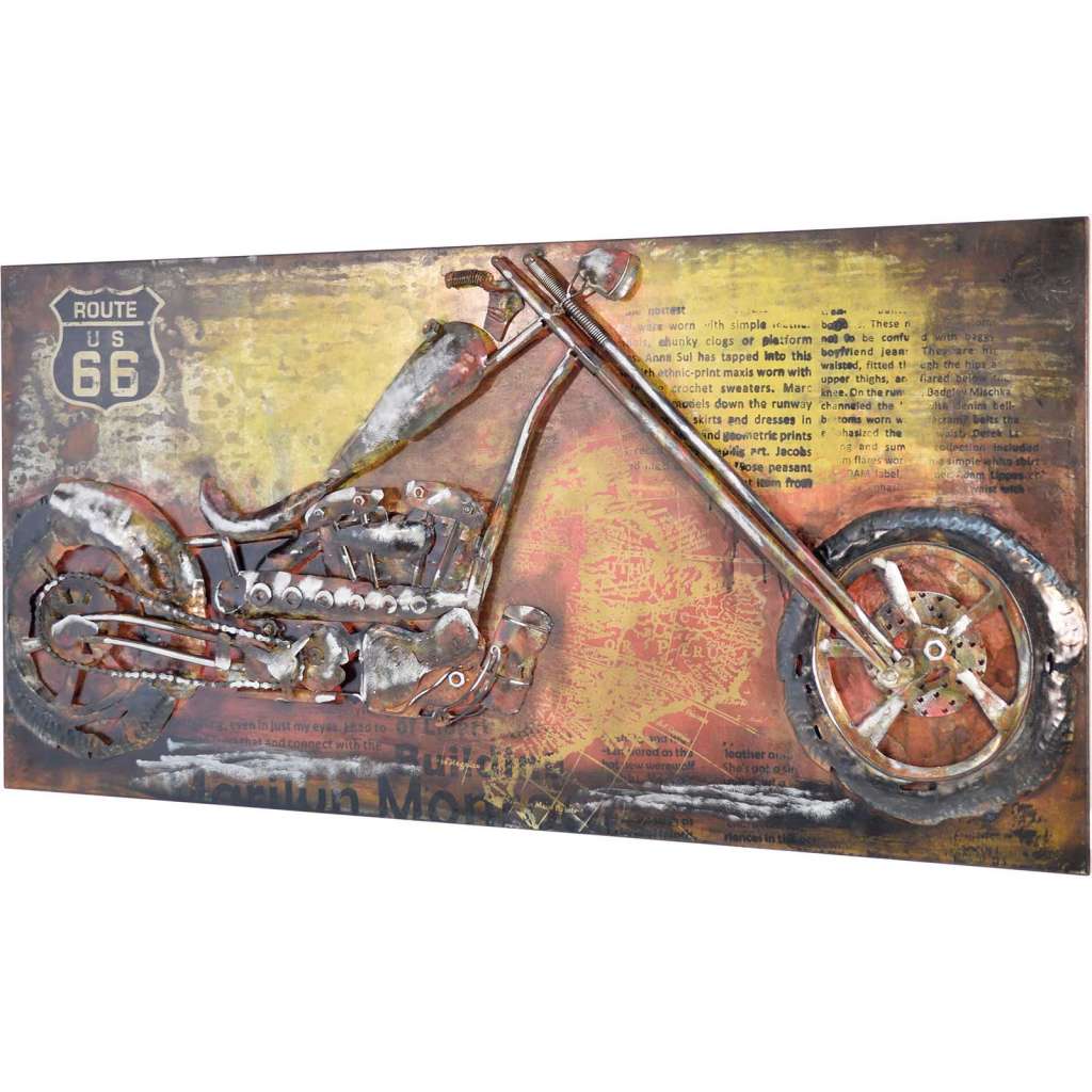 3D Metallbild Motorrad Wandbild 140 x 70 cm