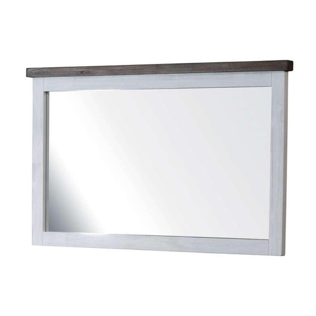 Spiegel in Akazie massiv Weiß / Braun