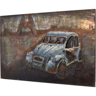 3D Metallbild Ente am Eiffelturm Wandbild 120 x 80 cm