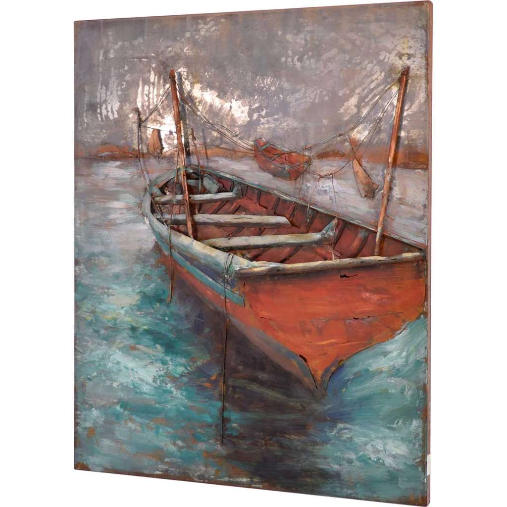 3D Metallbild Boot Wandbild 80 x 100 cm