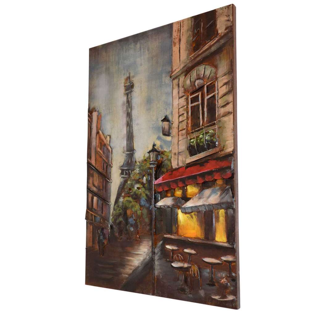3D Metallbild Paris Wandbild 80 x 120 cm