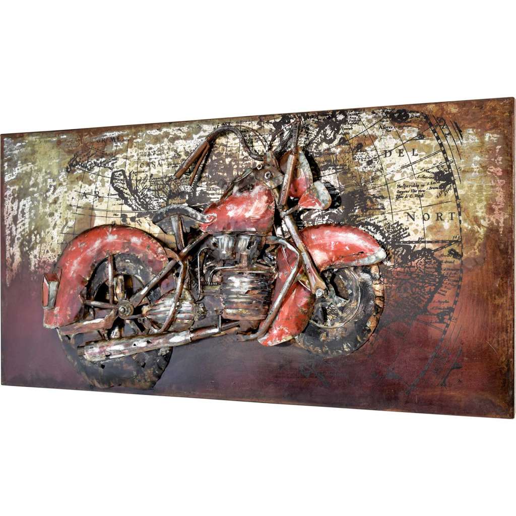 3D Metallbild Chopper Wandbild 140 x 70 cm