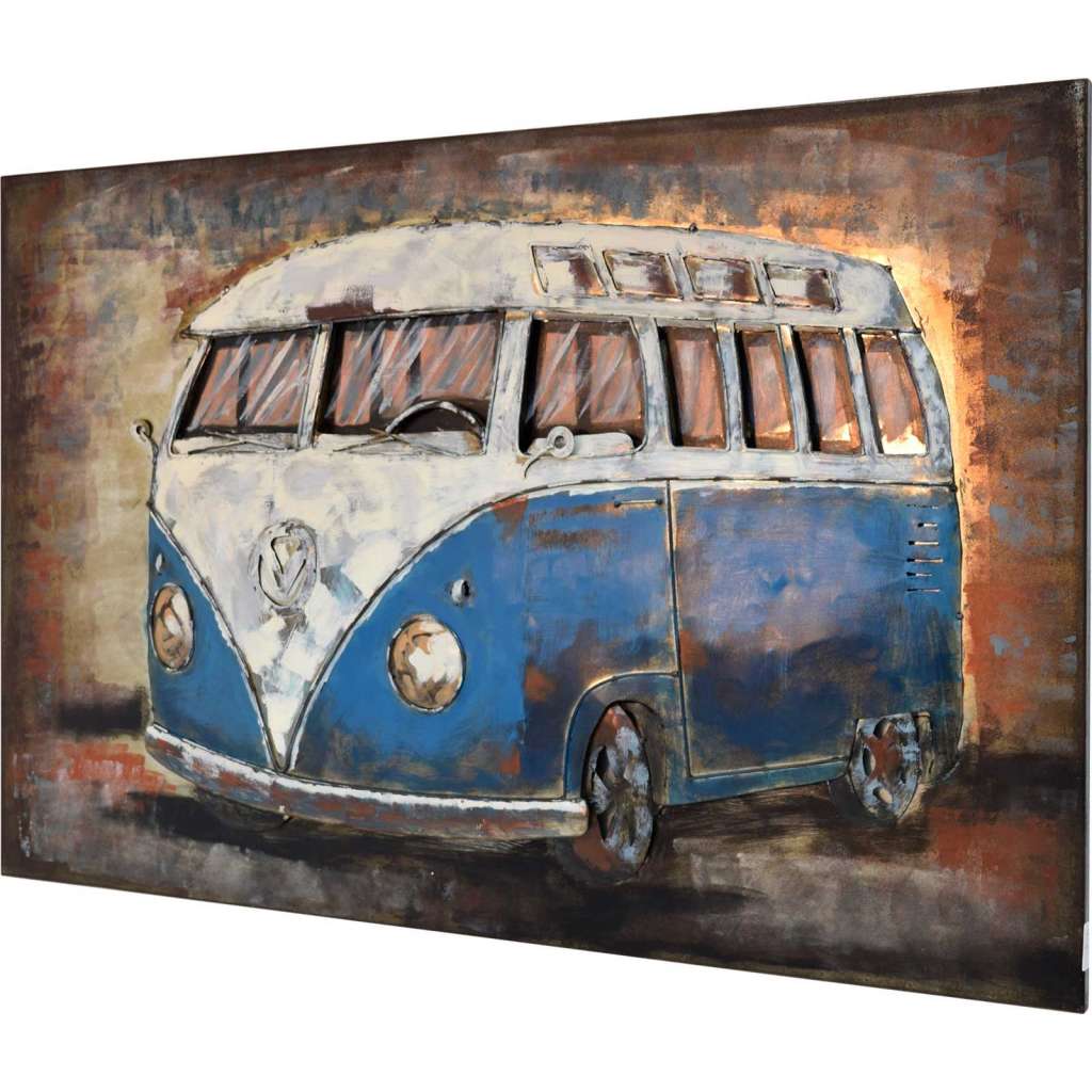3D Metallbild Bulli Wandbild 120 x 80 cm