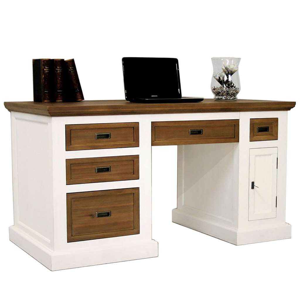 Schreibtisch in Weiß Braun