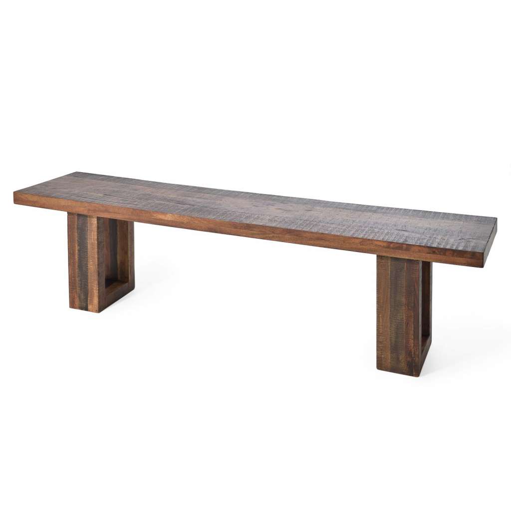 Sitzbank aus Massivholz in Antik Braun 180 x 40 cm