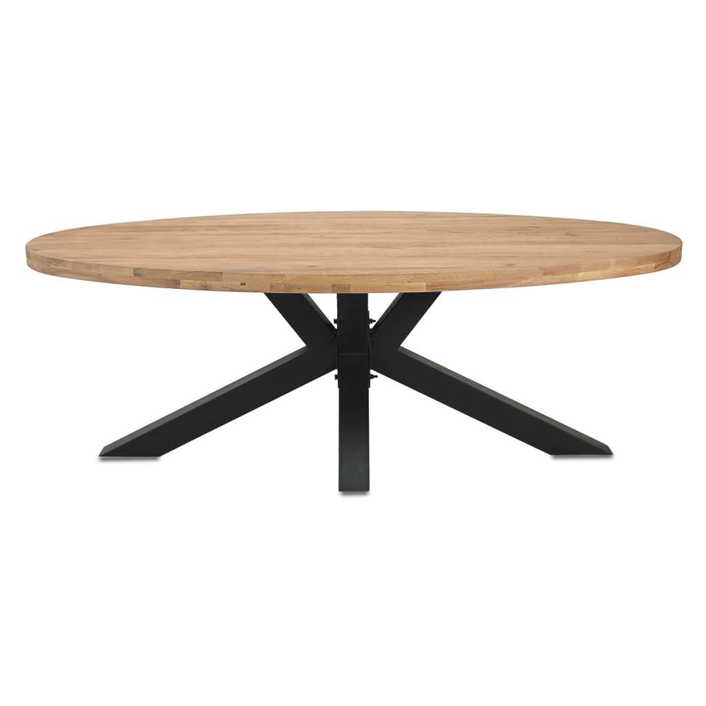 Esstisch 220 x 110 cm in Eiche massiv / Metall