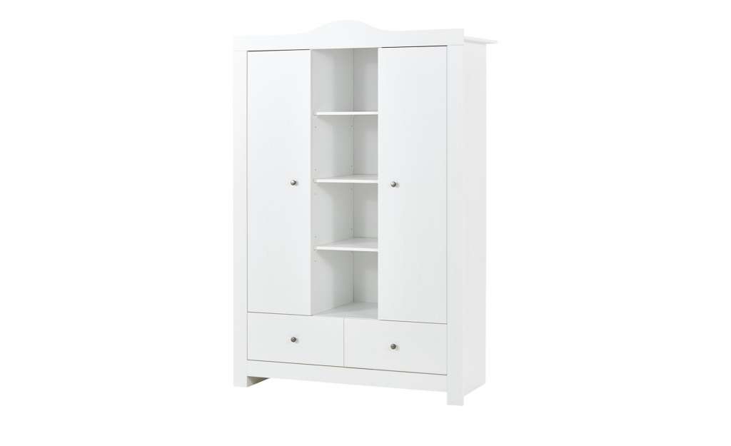 Kleiderschrank 2-türig  Linda ¦ weiß ¦ Maße (cm): B: 132 H: 195 T: 51 Baby > Babymöbel > Babykleiderschränke - Höffner