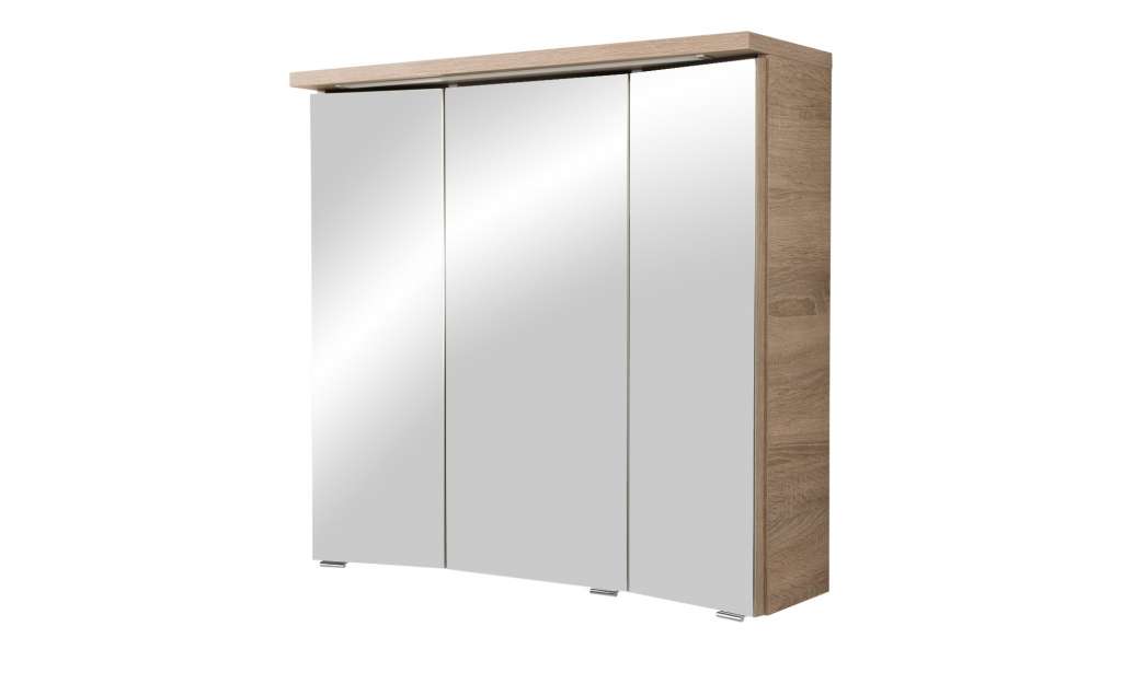calmo2go Spiegelschrank 3-türig  Juba ¦ holzfarben ¦ Maße (cm): B: 75 H: 70 T: 20 Schränke > Badschränke > Spiegelschränke - Höffner