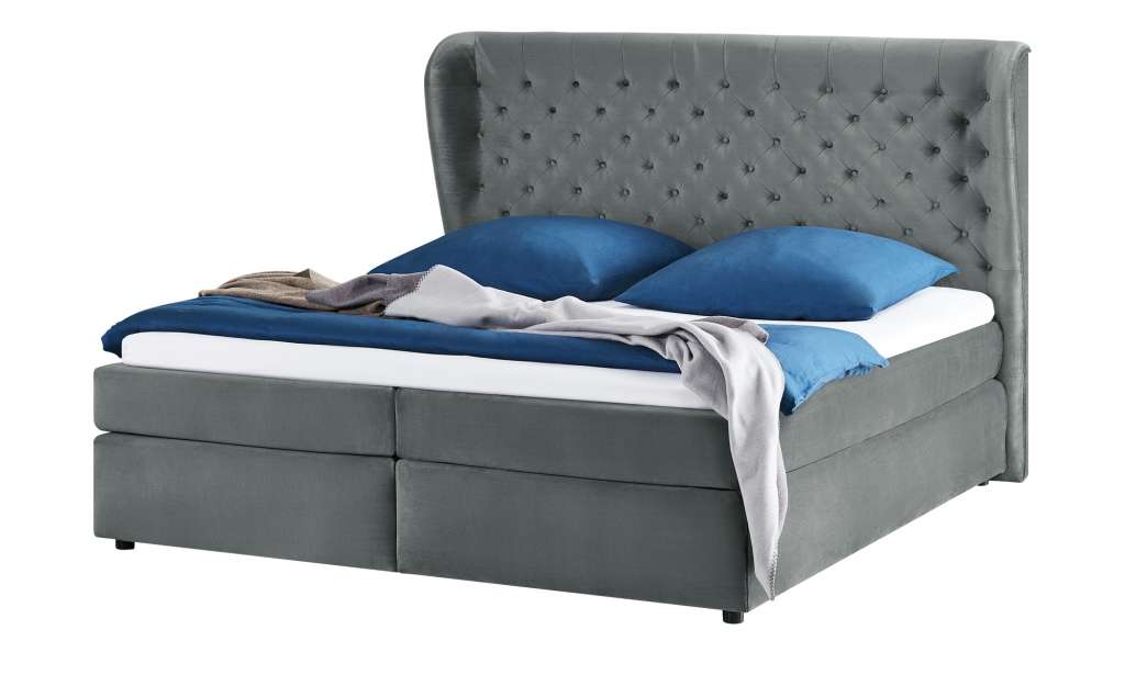 smart Boxspringbett 180x200 - taubengrau Queen ¦ grau ¦ Maße (cm): B: 192 H: 132 T: 217 Betten > Boxspringbetten > Boxspringbetten 180x200 - Höffner