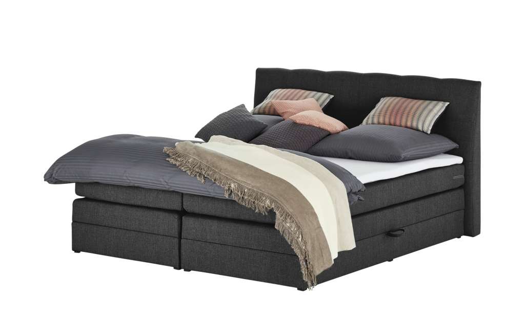 uno Boxspringbett mit Bettkasten Saranda ¦ grau ¦ Maße (cm): B: 196 H: 113 T: 215 Betten > Boxspringbetten > Boxspringbetten 180x200 - Höffner