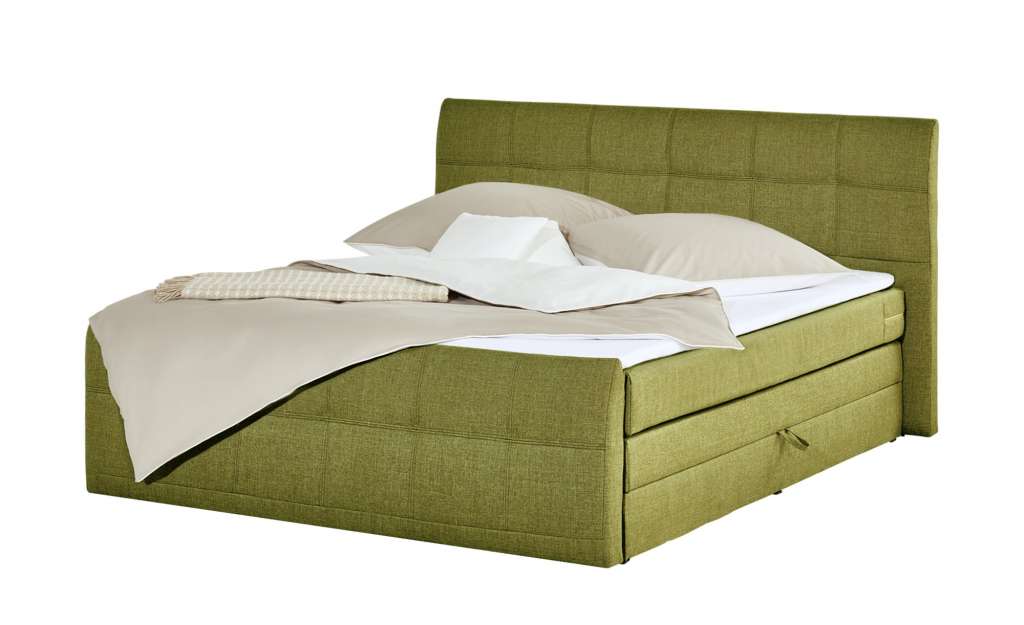 Boxspringbett 180x200 mit Bettkasten Earl ¦ grün ¦ Maße (cm): B: 200 H: 110 T: 220 Betten > Boxspringbetten > Boxspringbetten 180x200 - Höffner