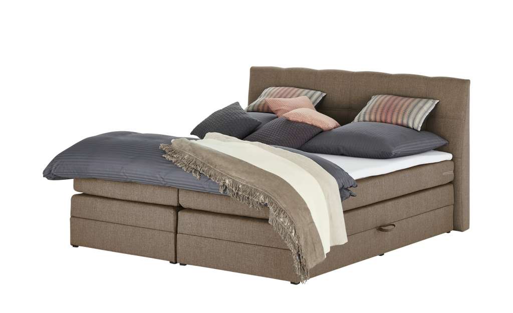 uno Boxspringbett mit Bettkasten Saranda ¦ beige ¦ Maße (cm): B: 196 H: 113 T: 215 Betten > Boxspringbetten > Boxspringbetten 180x200 - Höffner