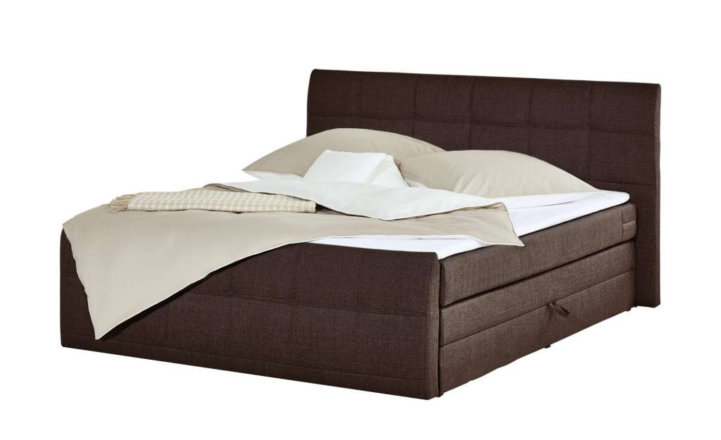 Boxspringbett 180x200 mit Bettkasten Earl ¦ braun ¦ Maße (cm): B: 200 H: 110 T: 220 Betten > Boxspringbetten > Boxspringbetten 180x200 - Höffner
