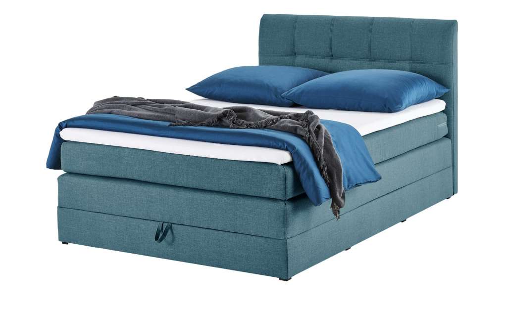 Boxspringbett 140x200 - petrol Baroness ¦ türkis/petrol ¦ Maße (cm): B: 143 H: 113 T: 212 Betten > Boxspringbetten > Boxspringbetten 140x200 - Höffner