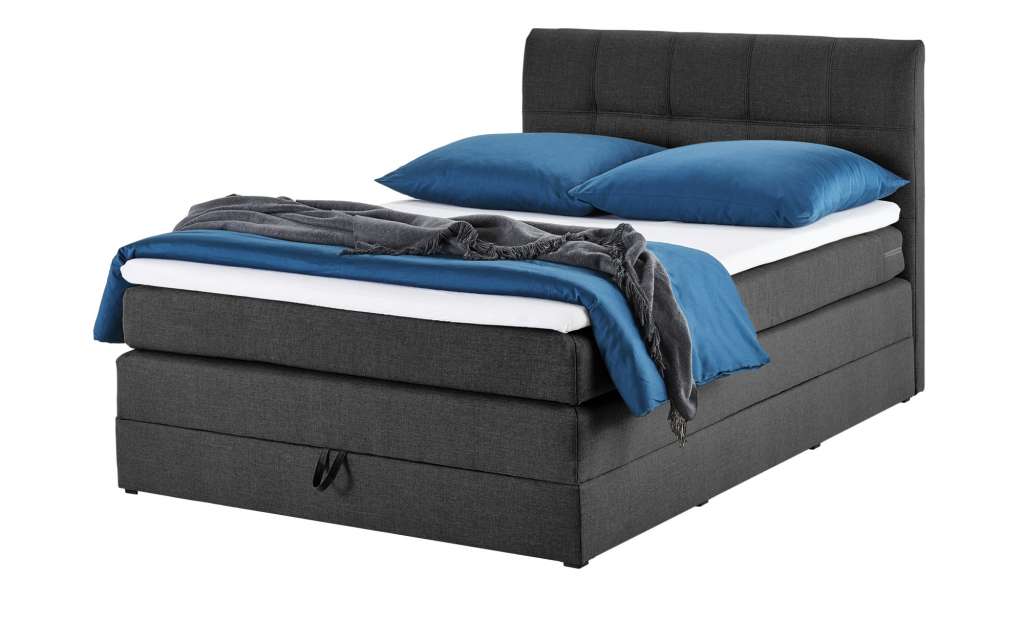 Boxspringbett 140x200 - anthrazit Baroness ¦ schwarz ¦ Maße (cm): B: 143 H: 113 T: 212 Betten > Boxspringbetten > Boxspringbetten 140x200 - Höffner