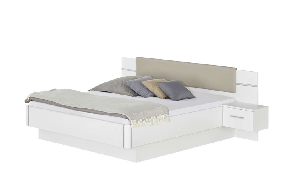 uno Bettanlage mit Beleuchtung 3-teilig 180x200 weiß Miami ¦ weiß ¦ Maße (cm): B: 280 H: 90 T: 205 Betten > Futonbetten - Höffner