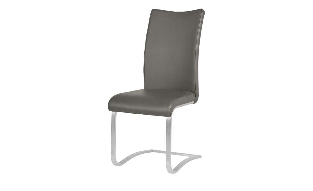 Freischwinger Edelstahl Leder grau,  Letitia ¦ grau ¦ Maße (cm): B: 43 H: 103 T: 52 Stühle > Freischwinger - Höffner