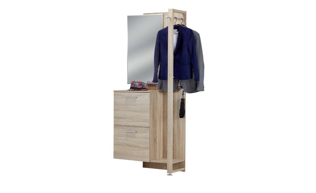 uno Kompaktgarderobe  GOBBO ¦ holzfarben ¦ Maße (cm): B: 85 H: 195 T: 35 Garderoben & Kleiderstangen > Garderoben - Höffner