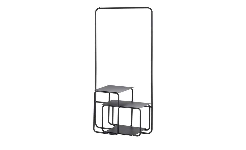Garderobe mit 3 Ablagen  Trento ¦ schwarz ¦ Maße (cm): B: 94 H: 181 T: 41 Garderoben & Kleiderstangen > Garderoben - Höffner