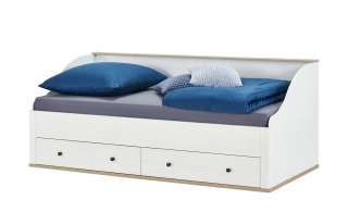 Bett mit 2 Schubkästen 90x200 - weiß - Lärche (Optik) Carmen ¦ weiß ¦ Maße (cm): B: 206 H: 84 T: 95,2 Kindermöbel > Kinderbetten - Höffner