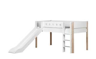FLEXA Halbhohes Bett mit Rutsche 90x200 weiß Flexa White ¦ weiß ¦ Maße (cm): B: 250 H: 120 Kindermöbel > Kinderbetten - Höffner