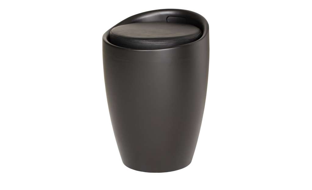 Hocker mit Stauraum  Manolo ¦ schwarz ¦ Maße (cm): H: 50 Ø: [35.0] Polstermöbel > Hocker - Höffner