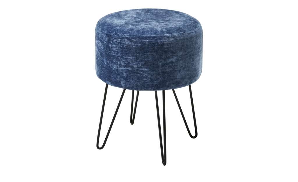 Polsterhocker  Lamoli ¦ blau ¦ Maße (cm): H: 44,5 Ø: [35.0] Polstermöbel > Hocker - Höffner