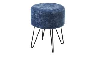 Polsterhocker  Lamoli ¦ blau ¦ Maße (cm): H: 44,5 Ø: [35.0] Polstermöbel > Hocker - Höffner