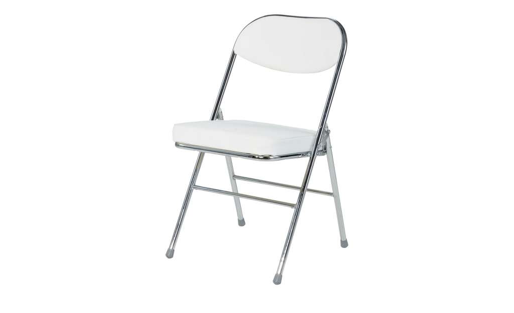 Klappstuhl Kunstleder Chrom  Florian ¦ weiß ¦ Maße (cm): B: 55 H: 80 T: 54 Stühle > Klappstühle - Höffner