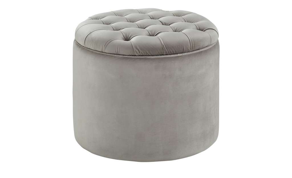 Hocker mit Stauraum  Felicita ¦ grau ¦ Maße (cm): H: 45 Ø: [55.0] Polstermöbel > Hocker - Höffner
