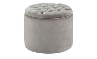 Hocker mit Stauraum  Felicita ¦ grau ¦ Maße (cm): H: 45 Ø: [55.0] Polstermöbel > Hocker - Höffner