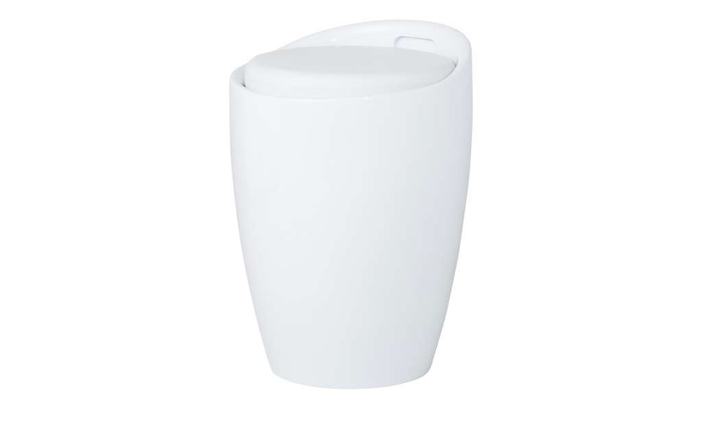 Hocker mit Stauraum  Manolo ¦ weiß ¦ Maße (cm): H: 50 Ø: [35.0] Polstermöbel > Hocker - Höffner