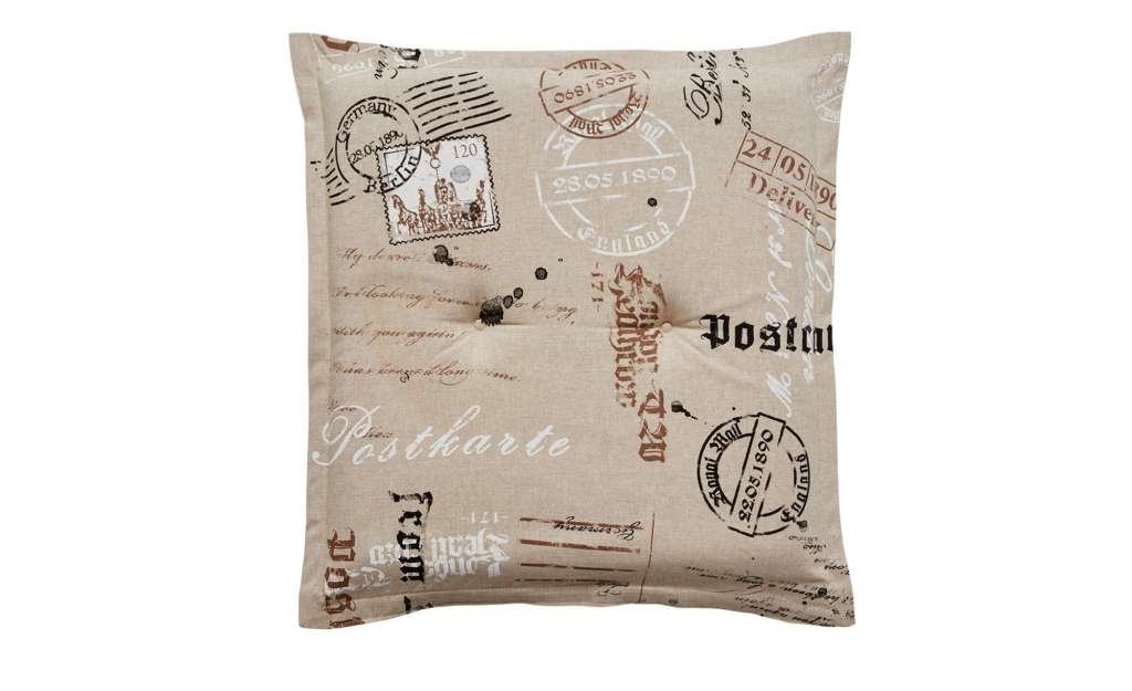 Hockerauflage  Postcard ¦ beige ¦ 85% Baumwolle, 15% Polyester ¦ Maße (cm): B: 50 H: 8 Garten > Auflagen & Kissen > Gartenhocker-Auflagen - Höffner