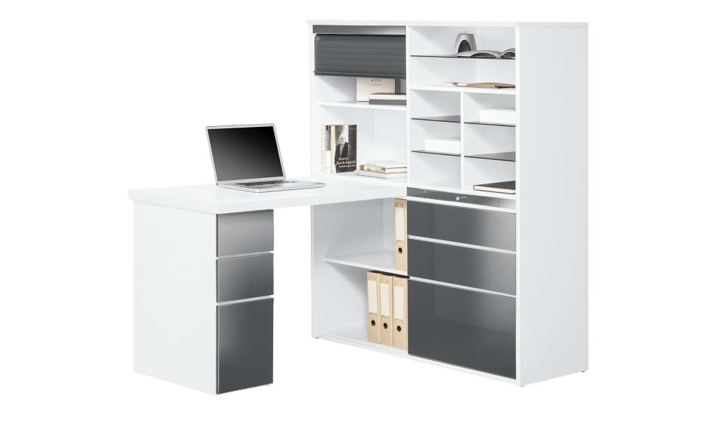 Komplett-Büro  Mosel ¦ grau ¦ Maße (cm): B: 126,6 H: 150 T: 187 Komplett-Büro - Höffner