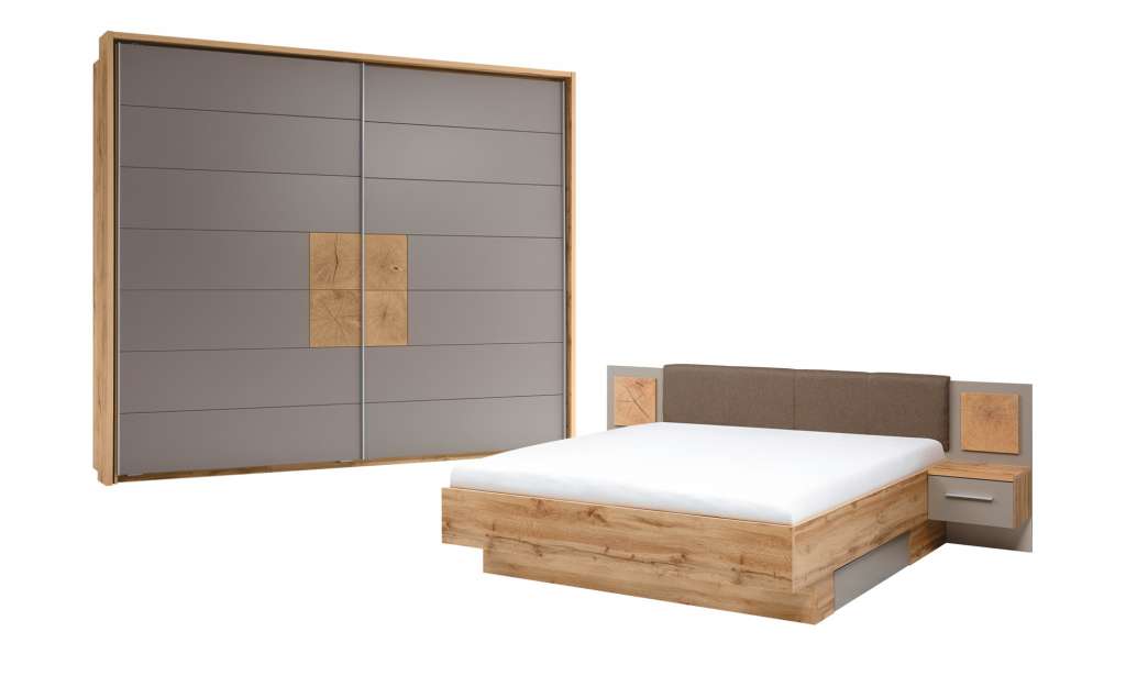 uno Schlafzimmer 4-teilig, mit Bettkasten Campus ¦ holzfarben ¦ Maße (cm): B: 270 H: 225 T: 61 Komplett-Schlafzimmer - Höffner