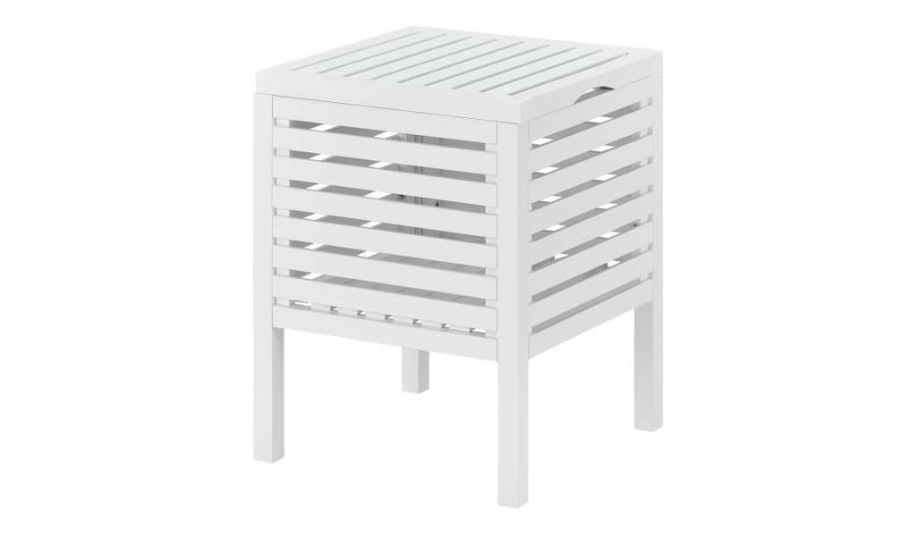 Hocker mit Stauraum  Oria ¦ weiß ¦ Maße (cm): B: 37 H: 50 T: 37 Regale > Badregale - Höffner