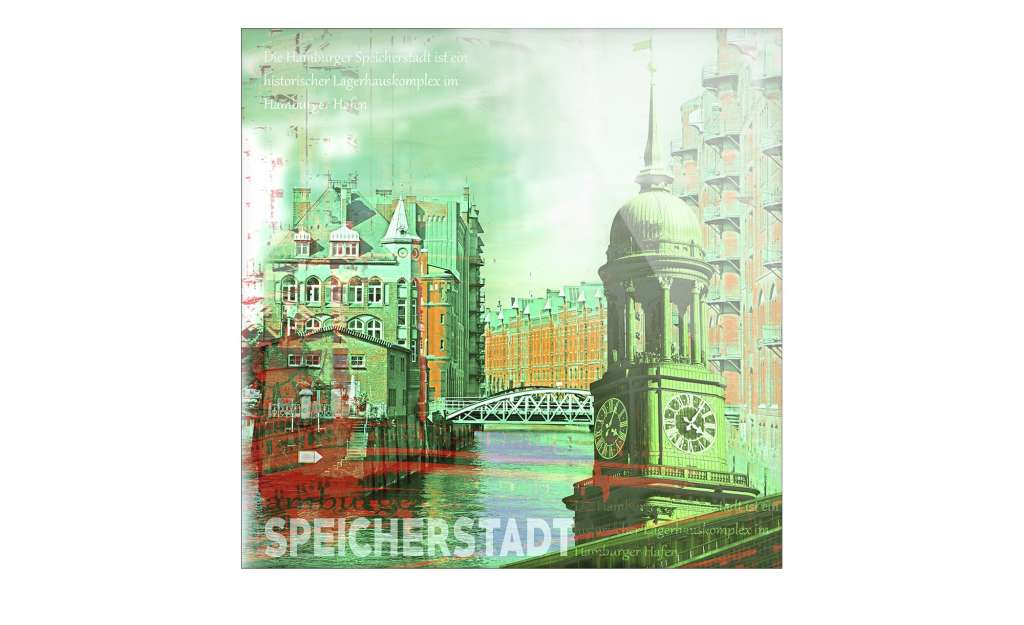 Glasbild  Speicherstadt III ¦ grün ¦ Maße (cm): B: 20 H: 20 Dekoration > Bilder & Schilder - Höffner