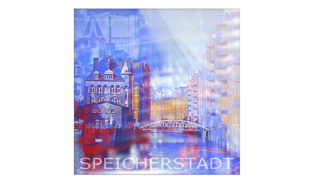 Glasbild  Speicherstadt II ¦ blau ¦ Maße (cm): B: 30 H: 30 Dekoration > Bilder & Schilder - Höffner