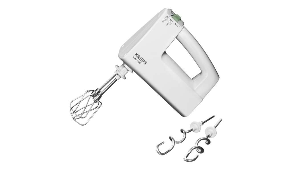 KRUPS Handmixer  F60814 ¦ weiß ¦ Edelstahl, Kunststoff ¦ Maße (cm): B: 25,5 H: 23,3 T: 16,2 Elektrokleingeräte > Mixen, Zerkleinern & Entsaften - Höffner