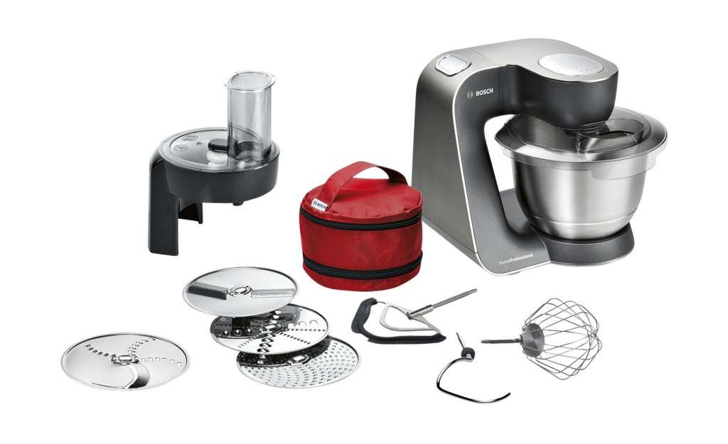 BOSCH Küchenmaschine  MUM 59N26DE ¦ grau ¦ Kunststoff, Edelstahl ¦ Maße (cm): B: 28 H: 28,2 T: 27,1 Elektrokleingeräte > Mixen, Zerkleinern & Entsaften - Höffner